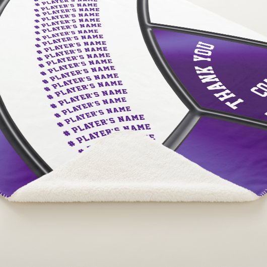 Paarse, witte gepersonaliseerde volleybal coach ge sherpa deken (3/4)