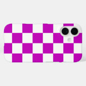 Paarse witte geruit controlepatroon Case-Mate iPhone case (Achterkant (horizontaal))