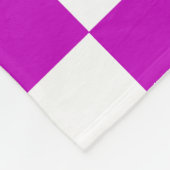 Paarse witte geruit controlepatroon fleece deken (Hoek)