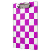 Paarse witte geruit controlepatroon klembord (Links)