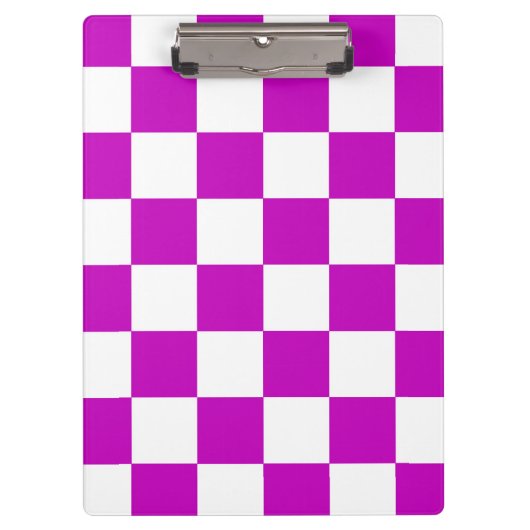 Paarse witte geruit controlepatroon klembord (Voorkant)