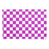 Paarse witte geruit controlepatroon kussensloop (Voorkant)