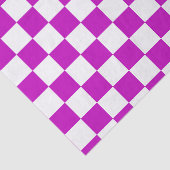 Paarse witte geruit controlepatroon tissuepapier (Detail)