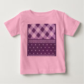 Paarse Witte Geruite Polka Dot Floral Damask Art (Voorkant)