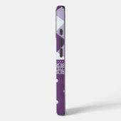 Paarse Witte Geruite Polka Dot Floral Damask Art Case-Mate iPhone Case (Achterkant / Links)