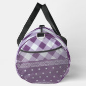 Paarse Witte Geruite Polka Dot Floral Damask Art Plunjezak (Rechts)