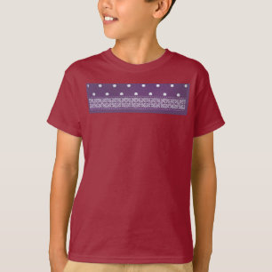 Paarse Witte Geruite Polka Dot Floral Damask Art T-shirt