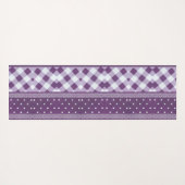 Paarse Witte Geruite Polka Dot Floral Damask Art Yogamat (Achterkant (horizontaal))