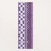 Paarse Witte Geruite Polka Dot Floral Damask Art Yogamat (Achterkant)