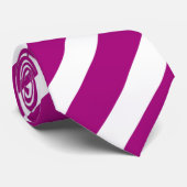 Paarse witte gestreepte patroon stropdas (Opgerold)