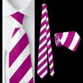 Paarse witte gestreepte patroon stropdas