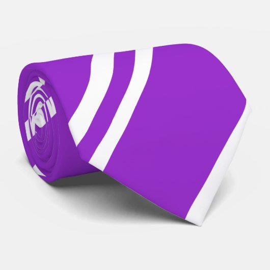 Paarse witte gestreepte patroon stropdas (Opgerold)