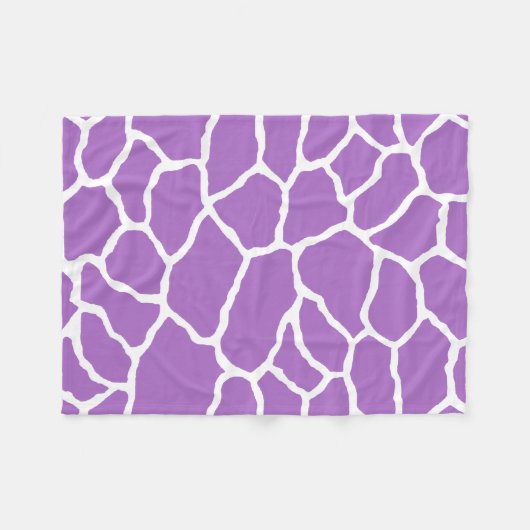 Paarse witte Giraffe Fleece Deken (Voorkant (Horizontaal))