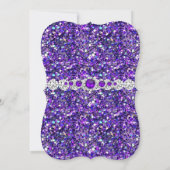 Paarse witte Glitter Parel Diamant Verjaardagsfees Kaart (Achterkant)