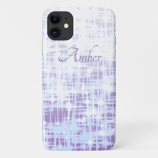 Paarse Witte Gradiënt Gloeiende Vonken Persoonlijk Case-Mate iPhone Case (Achterkant)