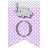 Paarse, witte grijze 🐘 olifant Baby - Baptisme Vlaggetjes (Derde vlag)