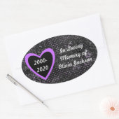 Paarse witte grunge hartaanval Aangepaste sympathi Ovale Sticker (Envelop)