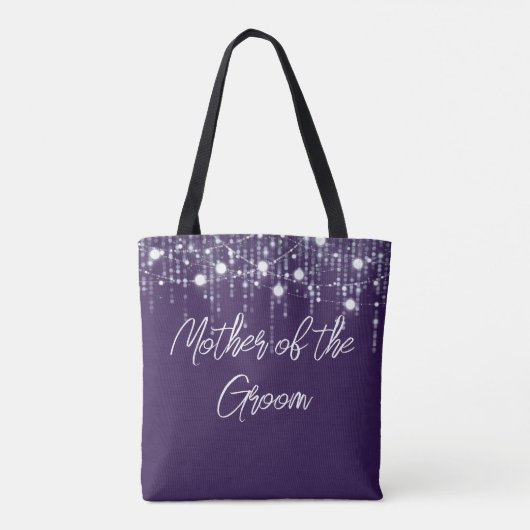 Paarse & witte hanglampen Moeder van de bruidegom Tote Bag (Achterkant)