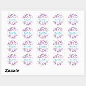 Paarse Witte Hibiscus Bloem Bloemfeest Sticker (Vel)