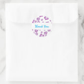 Paarse Witte Hibiscus Bloem Bloemfeest Sticker (Tas)