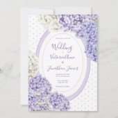 Paarse Witte Hortensia Stippen Bruiloft Kaart (Voorkant)