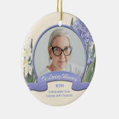  Paarse witte hyacinten in liefdevolle herinnering Keramisch Ornament (Rechts)