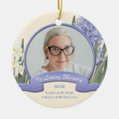  Paarse witte hyacinten in liefdevolle herinnering Keramisch Ornament (Voorkant)