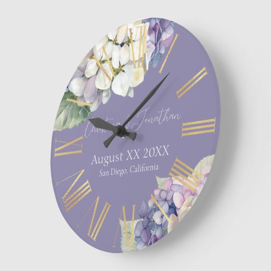 Paarse & Witte Hydrangea Bloemen op Lavendel Grote Klok (Hoek)