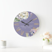 Paarse & Witte Hydrangea Bloemen op Lavendel Grote Klok (Huis)