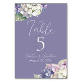 Paarse & Witte Hydrangea Bloemen op Lavendel Kaart (Achterkant)