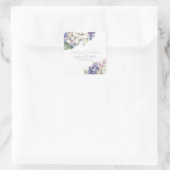 Paarse & Witte Hydrangea Bloemen Vierkante Sticker (Tas)