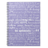 Paarse witte Inspirerend woorden kerst Notitieboek (Voorkant)