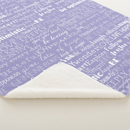 Paarse witte Inspirerend woorden kerst Sherpa Deken (3/4)