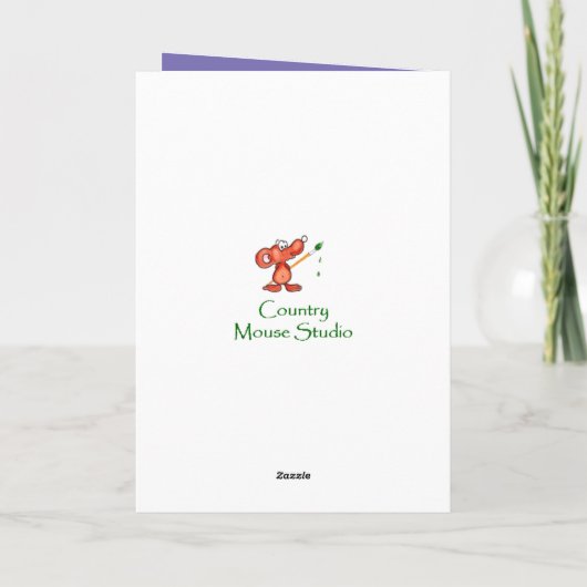 Paarse witte Iris Bloem Kaart tante (Achterkant)