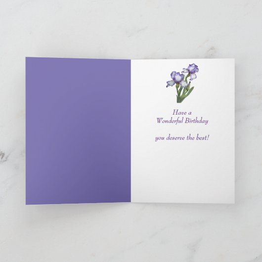 Paarse witte Iris ventilator zuster Kaart (Binnen)