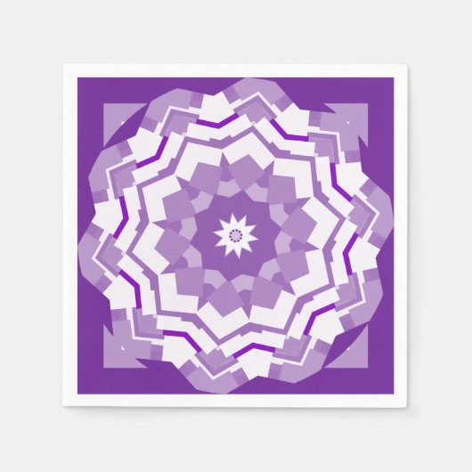 Paarse/witte Kaleidoscoop Servet (Voorkant)