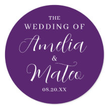 Paarse witte kalligrafie Bindende envelop