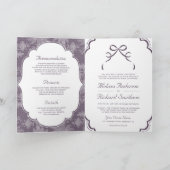 Paarse Witte Kant Coquette Strik QR Code Bruiloft (Binnen)