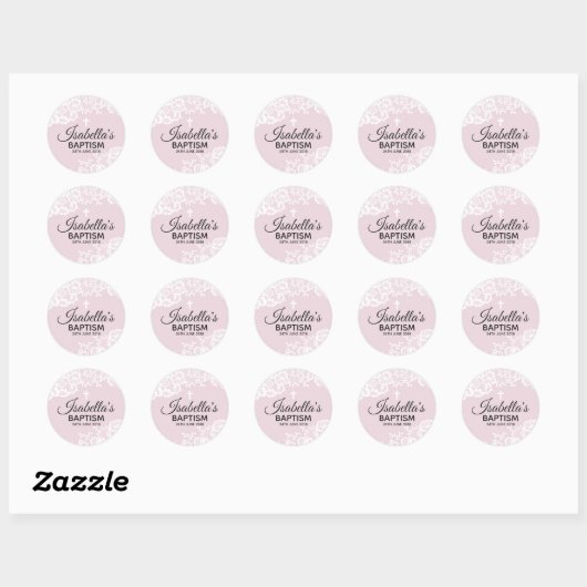 Paarse Witte Kant doopsel Sticker (Vel)