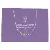 Paarse Witte Kapsalon Schaar Cadeautas (Achterkant)