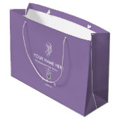 Paarse Witte Kapsalon Schaar Cadeautas (Achterkant Gekanteld)