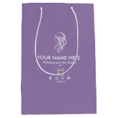 Paarse Witte Kapsalon Schaar Cadeautas (Voorkant)