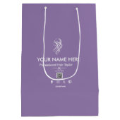 Paarse Witte Kapsalon Schaar Cadeautas (Achterkant)
