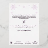 Paarse Witte Kerst Afbeelding Folie Vakantie Kaart (Achterkant)