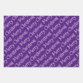 Paarse, witte kersttypografie moderne vakantie inpakpapier vel (Voorkant)