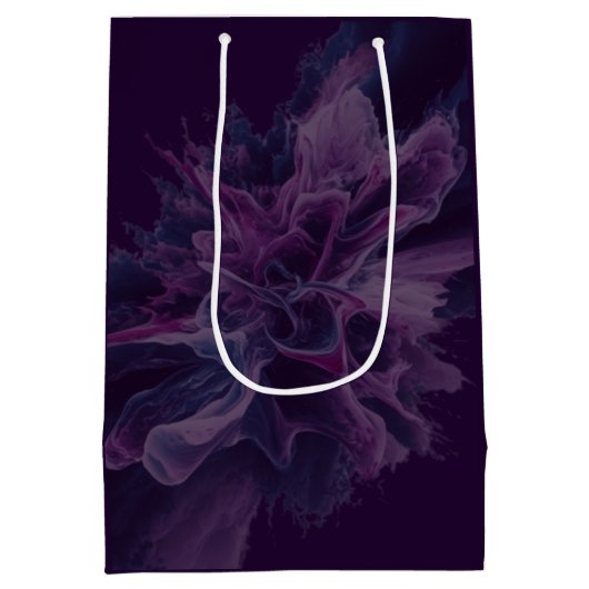 Paarse witte kleur blast vrijgezellenfeest medium cadeauzakje (Achterkant)