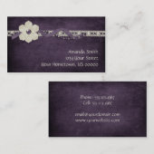  Paarse witte kralen en kant-en-Visitekaartje Visitekaartje (Voorkant / Achterkant)