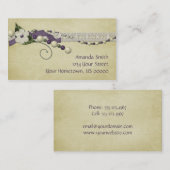 Paarse witte kralen en kant-en-Visitekaartje Visitekaartje (Voorkant / Achterkant)