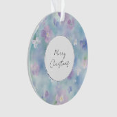  Paarse Witte Lavendel Bloemen Kerst Ornament (voorkant)