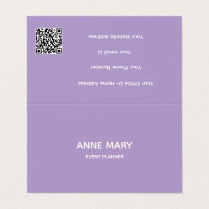 Paarse Witte Lavendel Violette Professionele QR Co Visitekaartje